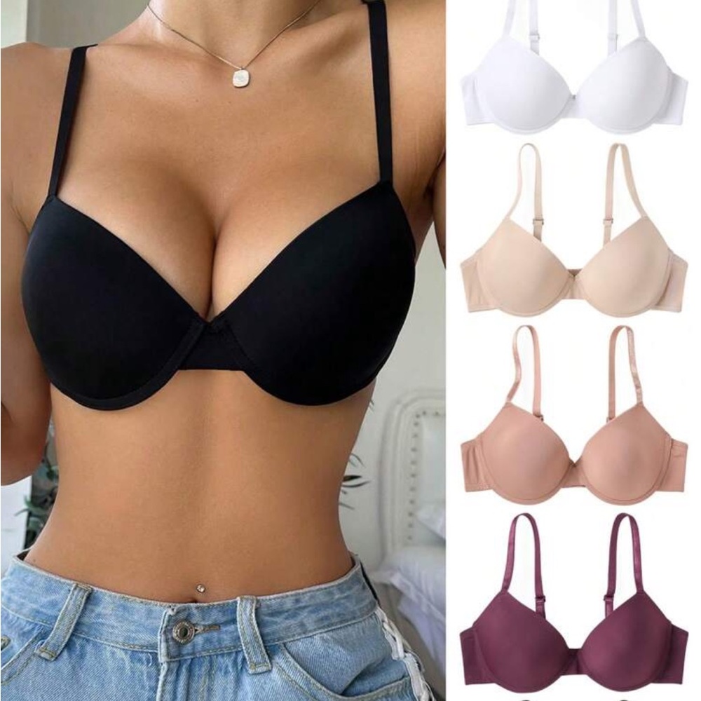Underwear&Sleepwear Basics Women's Solid Color Bra With Underwire, 5pcs/Set - Picture 3 of 4